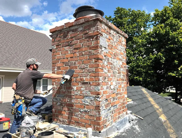 Completed chimney rebuild by Grove City Chimney Sweep in Grove City, OH
