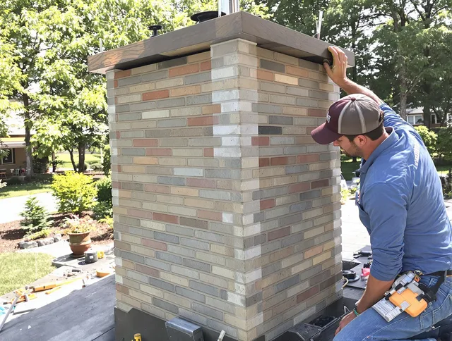 Grove City Chimney Sweep completing a modern chimney remodel in Grove City, OH