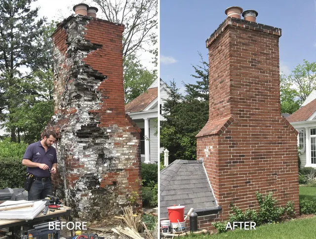 Grove City Chimney Sweep performing a full chimney restoration in Grove City, OH