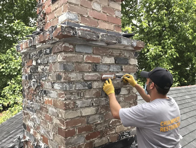 In-progress chimney restoration by Grove City Chimney Sweep in Grove City, OH