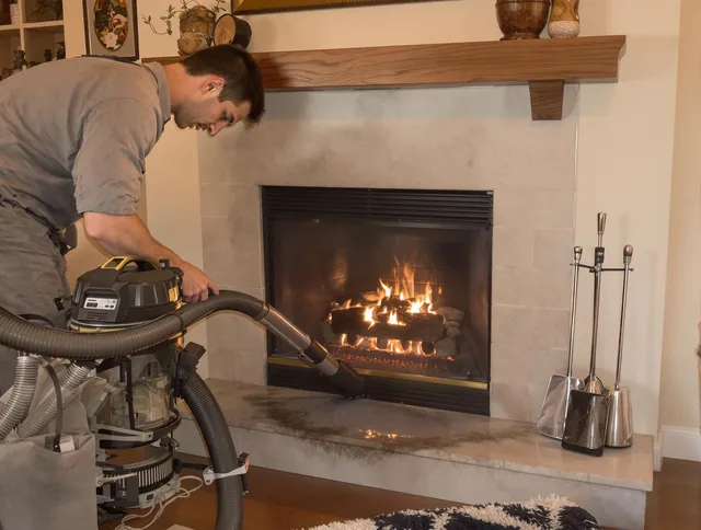 Routine fireplace upkeep by Grove City Chimney Sweep in Grove City, OH
