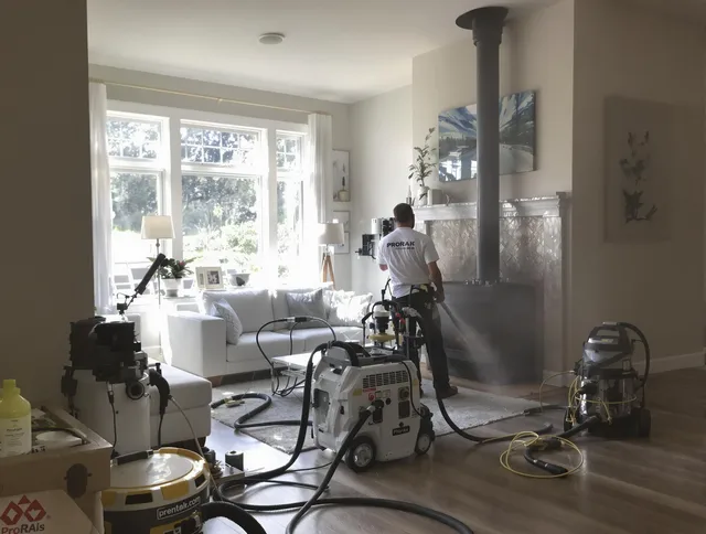 Soot removal service by Grove City Chimney Sweep for a fireplace in Grove City, OH